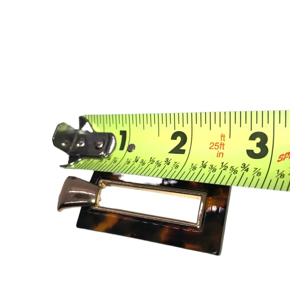 Rectangle Baubles Tortoise Resin Pierced Earrings - Picture 10 of 12